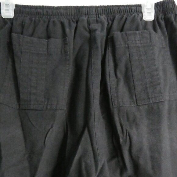 CATHY DANIELS | large | 100% Cotton | Black Bermuda - Long Shorts | Pockets - Picture 11 of 16